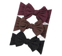 Sports Headband 3Pcs/Set Girl Headband Set Girls Bow Knotted Hair Bands Soft Knitted Kids Headwear Turban Hair Accessories For Running, Cycling(3594-11)
