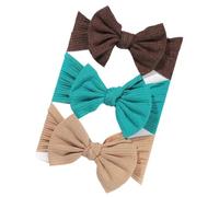 Sports Headband 3Pcs/Set Girl Headband Set Girls Bow Knotted Hair Bands Soft Knitted Kids Headwear Turban Hair Accessories For Running, Cycling(3594-6)
