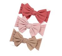 Sports Headband 3Pcs/Set Girl Headband Set Girls Bow Knotted Hair Bands Soft Knitted Kids Headwear Turban Hair Accessories For Running, Cycling(3594-1)
