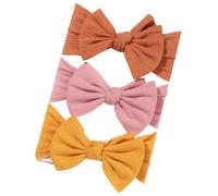 Sports Headband 3Pcs/Set Girl Headband Set Girls Bow Knotted Hair Bands Soft Knitted Kids Headwear Turban Hair Accessories For Running, Cycling(3594-20)