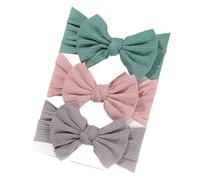 Sports Headband 3Pcs/Set Girl Headband Set Girls Bow Knotted Hair Bands Soft Knitted Kids Headwear Turban Hair Accessories For Running, Cycling(3594-8)