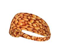 Sports Headband,Elastic Headbands Sweatbands Hair Band for Gym, Cycling, Tennis, Baked Beans