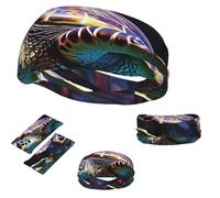 Sports Headband for Men Women,Moisture Wicking Sweat Bands Stretchy Workout Non Slip Headbands A colorful tropical sea turtle Hairband for Running Yoga Cycling Workout