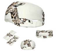Sports Headband for Men Women,Moisture Wicking Sweat Bands Stretchy Workout Non Slip Headbands Graphic of Giraffe Tall Neck Hairband for Running Yoga Cycling Workout