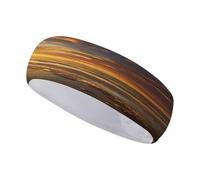 Sports Headband Sweat Headbands Beautiful Gold Sunset Printed Workout Headbands Elastic Soft Fashion Headband Absorb for Yoga Working Out Travel