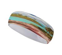 Sports Headband Sweat Headbands Caribbean Scenery Printed Workout Headbands Elastic Soft Fashion Headband Absorb for Yoga Working Out Travel