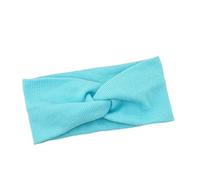 Sports Headband Women Girls Solid Color Headbands Knitted Cotton Hair Bands Vintage Cross Turban Bandage Bandanas HairBands Hair Accessories For Running, Cycling(Sky blue)