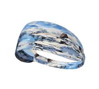 Sports Headband Women Men, Breathable Sweat Band/Snowy Mountain Scenery print Athletic Hairbands, for Workout Running Gym
