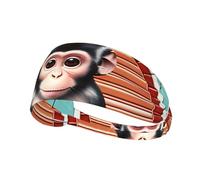 Sports Headband Women Men, Breathable Sweat Band/The silent monkey print Athletic Hairbands, for Workout Running Gym
