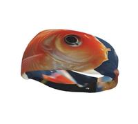 Sports Headbands for Men Sweatbands for Women Workout Stretchy Non Slip Hair Band Sweat Wicking Small Goldfish Swimming in The Water Running Headband for Cycling Hiking Yoga Ice Hockey