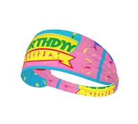 Sports Headbands for Men & Women - Happy Birthday Balloon Print Head Tie/Elastic Sweat Hairbands, for Workout Running