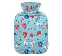 Sports Hockey Blue Hot Water Bottle with Cover for Pain Relief Hot Pack for Back Pain, 2L