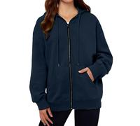 Sports Hoodies for Women Uk Lightweight Gym Cotton Cardigans Long Sleeves Solid Color Pullover Sports Zippered Sweatshirt Plus Size Plain Comfortable Drawstring Coat Soft with Pocket Fashions Jackets