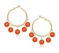 Sports Hoop Earrings Enamel Basketball Soccer Pickleball Charm Hoops Game Day Cheer Earrings for Women Sport Fans Holiday Party Game Jewelry Gifts, L, Metal, No Gemstone