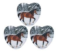 Sports Horses in The Snow Winter Car Air Freshener, 3 Pcs Love form Hanging Air Freshener Cards, Long Lasting Fragrance Scented Cards for Car, Home, Office Black-style