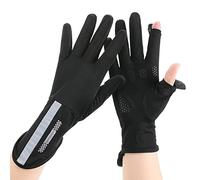 Sports Ice Silk Gloves Riding Driving Two-Finger Fishing Gloves Fitness High-Elastic For Wom Driving Gloves Women Sun Fingerless Thin Half Finger