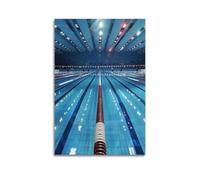 Sports Indoor Pool Track Panorama Picture Poster Modern Wall Art Canvas Aesthetic Decoration Painting 24x36inch(60x90cm) Unframe-style