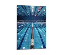 Sports Indoor Pool Track Panorama Picture Poster Modern Wall Art Canvas Aesthetic Decoration Painting 08x12inch(20x30cm) Frame-style