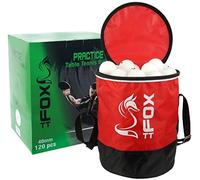 Sports Innovation Ltd Fox TT White 40mm Practice Table Tennis Balls & Bag (Pk120)