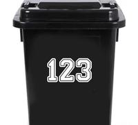Sports Jersey Wheelie Bin Number Stickers - Waterproof Decal - Easy to Apply - Long Lasting Recycling Box/House/Door Sign (14cm (5.5") Tall)
