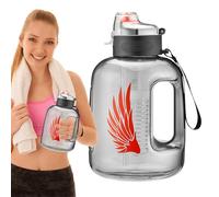 Sports Jug With Straw - Half Gallon Water Bottle | 1.7 Liter Water Bottle | Two Drinking Methods Bottle | Big Leak Proof Sports Drinking Bottle with Strainer, Straw and Handle for School, Gym, Fitness