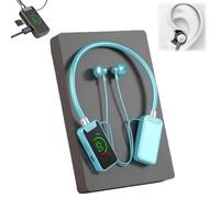 Sports Karaoke Bluetooth Earphones,Come with a Microphone,Wireless Sound Card Live Broadcasting and Audio Editing Earphones,Neck Mounted Earbuds with Long Battery Life with Digital Screen (Blue)
