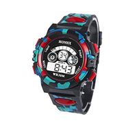 Sports Kid Outdoor Watches Multifunction Waterproof Watch Electronic Child/Boy's Kid's Watch Wrist Watch for Boys (Red, One Size)