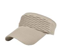 Sports Knitted Sun Visors Womens Solid Color Adjustable Empty Quick Drying Elastic Athletic Visor Hats Tennis Baseball Cycling Running Golf Visor Cap Khaki