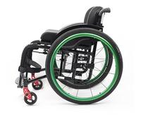 Sports Leisure Adult Handicapped Big Wheels All Terrain Lightweight Folding Portable Sport Manual Wheelchair for Disabled, Self Propelled (42cm/16.5in, Green)