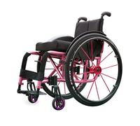 Sports Leisure Wheelchair,Self Propelled Manual Wheelchairs,Folding Lightweight Wheelchair with Handbrakes and Quick Release Rear Wheels & Anti-Tip