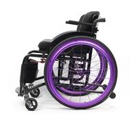 Sports Leisure Wheelchair with Arms, AdultLeisure Big Wheels All Terrain Lightweight Folding Portable Sport Manual Wheelchair,Quick Release Rear Wheels
