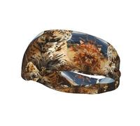 Sports Leopard in Search of Prey Print Sweatband Headbands for Men & Women – Breathable, Stretchy Gym Exercise Running Headband