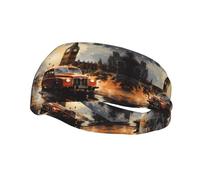 Sports London Color Taxi Print Sweatband Headbands for Men & Women – Breathable, Stretchy Gym Exercise Running Headband