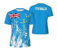 Sports Men T-Shirt Tuvalu Flag Grain 3D Printed for Supporters Gear Fans Running Multicolor