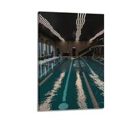 Sports Modern Pool Facilities Panorama Picture Poster Modern Wall Art Canvas Aesthetic Decoration Painting 12x18inch(30x45cm) Frame-style
