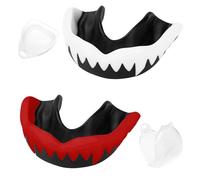 Sports Mouth Guard, 2 Pieces Boxing Mouthguard, Mouthguard, with Carrying Case, Designed for Mixed Martial Arts (MMA), Martial Arts Boxing and Lacrosse, Black and Red, Black and White