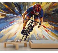Sports Mural Dynamic Riding Wallpaper Street Graffiti Wall Mural Panoramic Office Reception Studio Backdrop Custom Photo Wallpaper (Non-self-Adhesive)