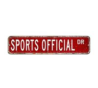 Sports Official Street Sign Gift for Sports Official Profession Metal Signs 4x18in Customized Rust-Proof Aluminum Metal Sign Vintage Wall Decoration For Bars Home Beer Man Cave Garage