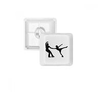 Sports Physical Education Player Skating PBT Keycaps for Mechanical Keyboard White OEM No Marking Print