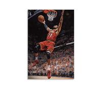 Sports Poster Basketball Player Mid-air for A Thunderous Dunk, Muscles Straining, Crowd Leaping to Their Feet in The Packed Arena Fashionable Wall Decor - Hanging Art Poster And Mural12x18inch(30x45cm