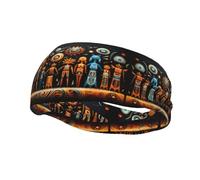 Sports Primitive Totem Print Sweatband Headbands for Men & Women – Breathable, Stretchy Gym Exercise Running Headband
