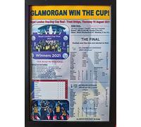 Sports Prints UK Glamorgan CCC Royal London One-Day Cup winners 2021 - framed print