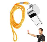 Sports Referee Whistle - Stainless Steel Whistle | Loud Crisp Sound Whistle | coaches Whistle With Lanyard | Silver Football Whistle For Outdoor Activities | Adults Metal Whistles Coaching Whistle