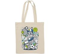 Sports Robot Jack of All Trades Champion of Everything Natural Cotton Tote Bag White