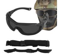 Sports Safety Glasses, Tactical Goggles, UV Protection Windproof Glasses, Wide/narrow Stable Headband For Paintball(Black-1)