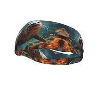 Sports Seal pup in Water Print Sweatband Headbands for Men & Women â€“ Breathable, Stretchy Gym Exercise Running Headband
