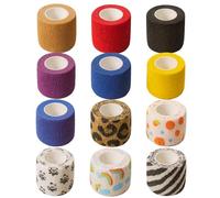 Sports Self Adhesive Bandage 36 Pieces - Cohesive Elastic and Tape 2.5 & 5 cm - Breathable, Water Resistant - for Pet & Human Care - Colourful & Hypoallergenic