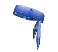 Sports Shark Print Head Band for Swimming Under The Sea Bandanas Back Bandanas Hair Band Athletic Sweatbands Tennis and