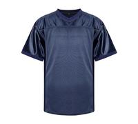 Sports Shirt Men's Blank Football Jersey Breathable Sports T-Shirt Hip Hop Jersey for Party Plain Basaic Short Sleeve Sports Blank Football Jersey 90s Hip Hop Clothing, O Navy, S