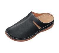 Sports Shoes for Women Gym Shoes Women Casual Hollow Toe Thick Slippers for Retro Style Wedge Heel Lazy Back Empty Half Slip Casual Orthopedic Memory Foam Trainer Black 4.5